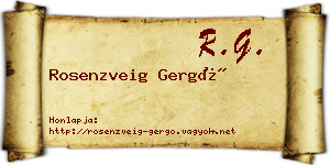Rosenzveig Gergő névjegykártya